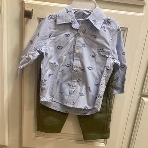 Carter's Blue Airplane Print Matching Set Button Down Shirt